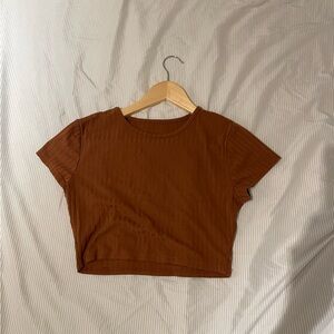 Brown crop top